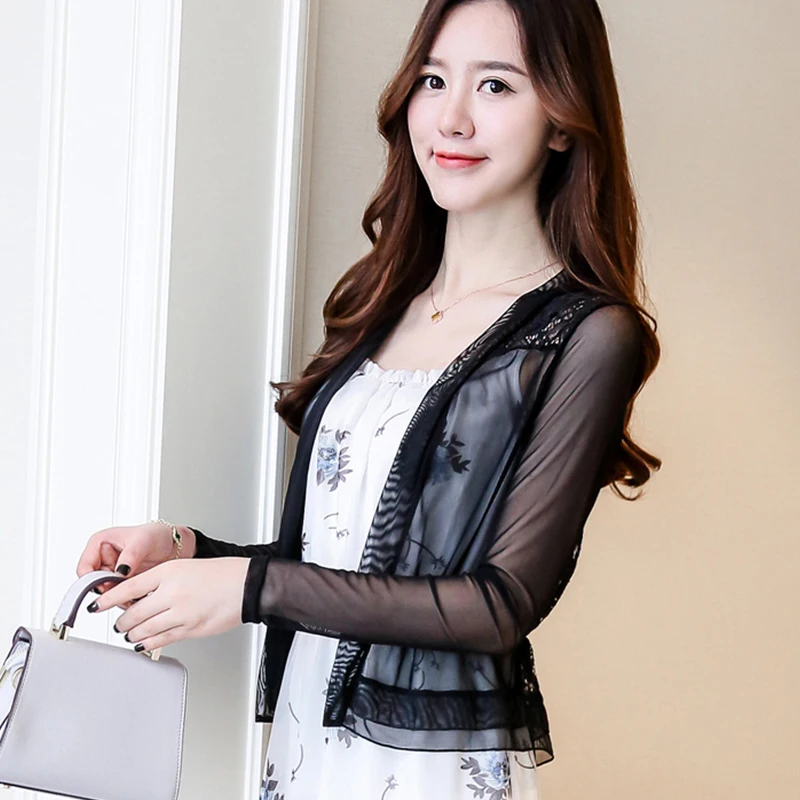 MLXSLKY кружевная Маленькая шаль летний короткий тонкий кардиган одежда для защиты