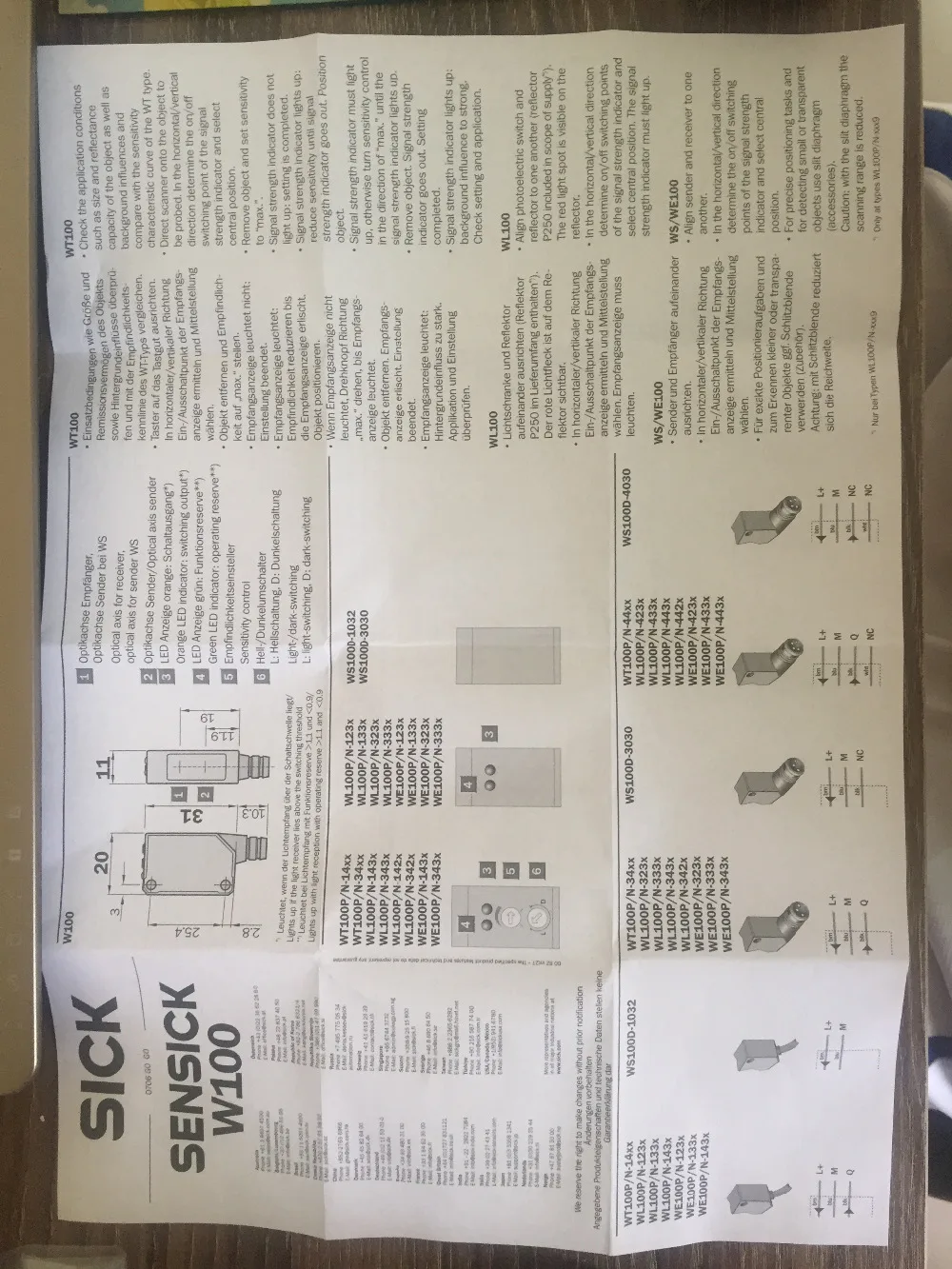 Высокое Качество фотоэлектрический переключатель sick wt100 n1439 датчик новый
