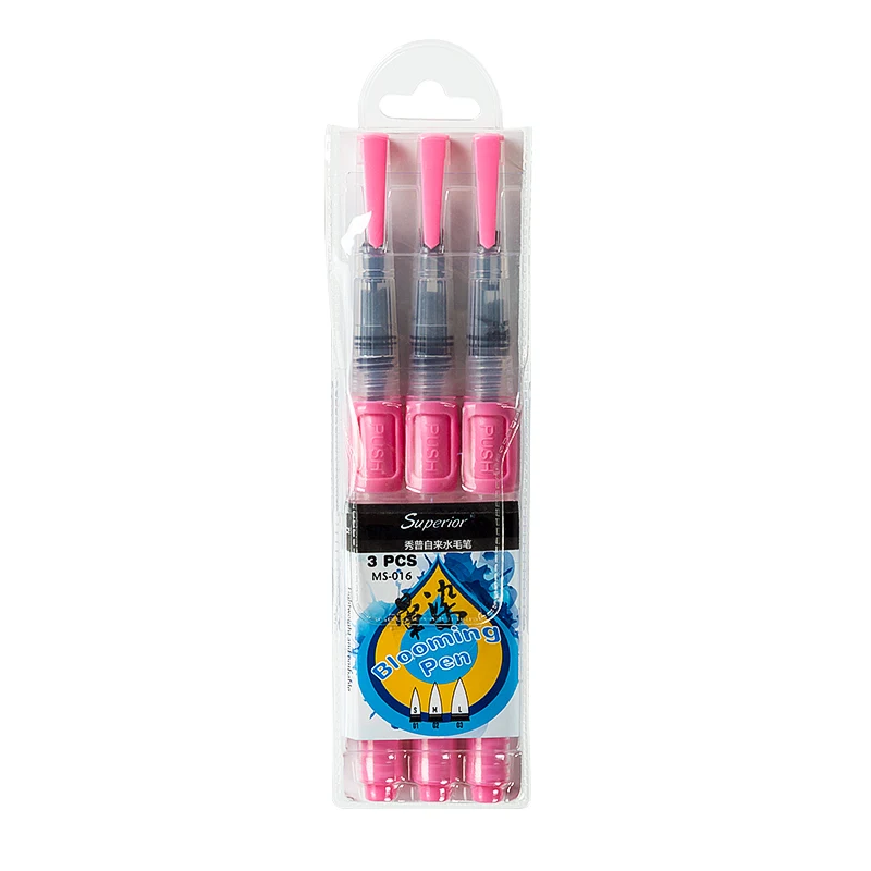 Pink 3 packs Улучшенный 3/6 шт большой объем для воды для хранения кисть Мягкая глава Картина кисти Твердые акварельные companion товары для рукоделия - Цвет: Pink 3 packs