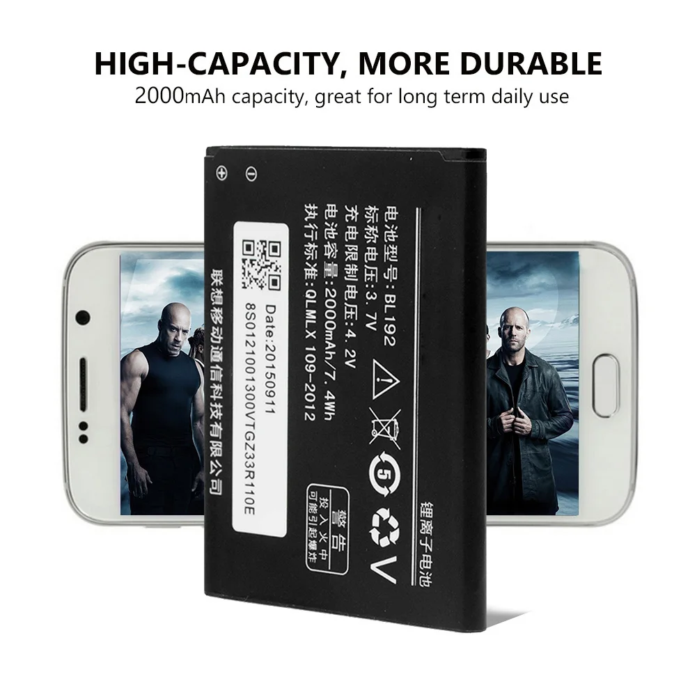 Литий ионный аккумулятор BL192 для телефона Lenovo A388T 3 7 В 2000 мАч A328 A328T A590 A560 A680 A750 A526