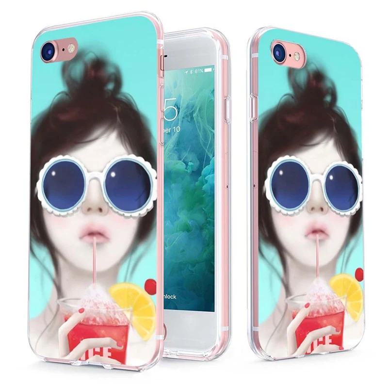 MLCRIYG Soft Phone Case For iPhone 6 6S Plus 7 7Plus 8Plus X TPU Colorful Ice Cream Painted Cute Pattern Fundas C018 |