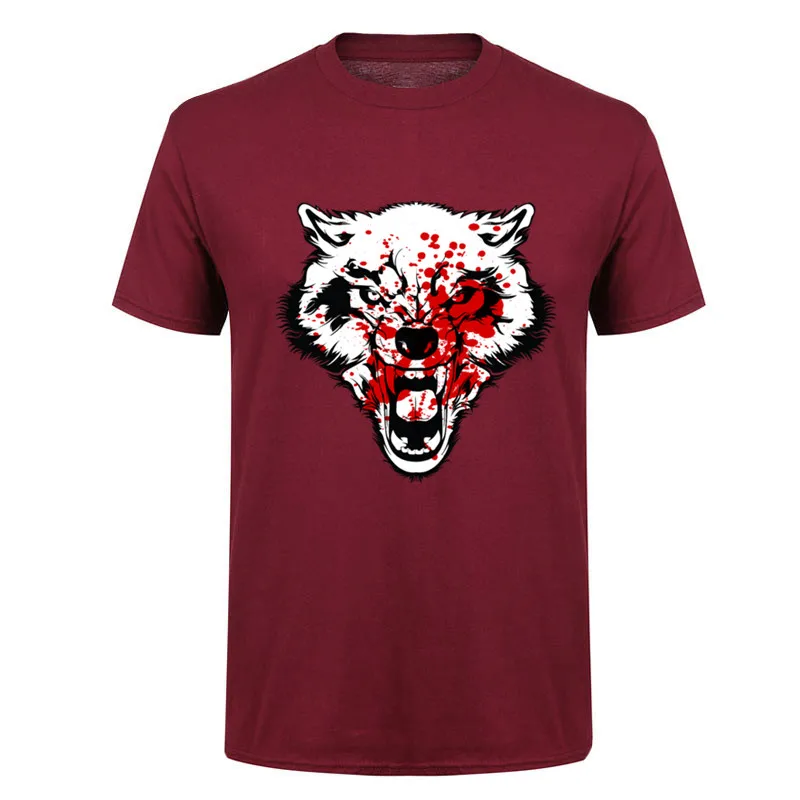 Мужская футболка Homme новинка 2017 с надписью BAD WOLF Cool The North member Blood Wolf мужские