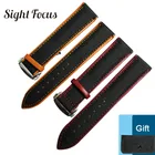 Ремешок нейлоновый с кожаной подкладкой для часов Omega Seamaster Speedmaster, браслет для наручных часов, раздвижная застежка, 20 мм 22 мм