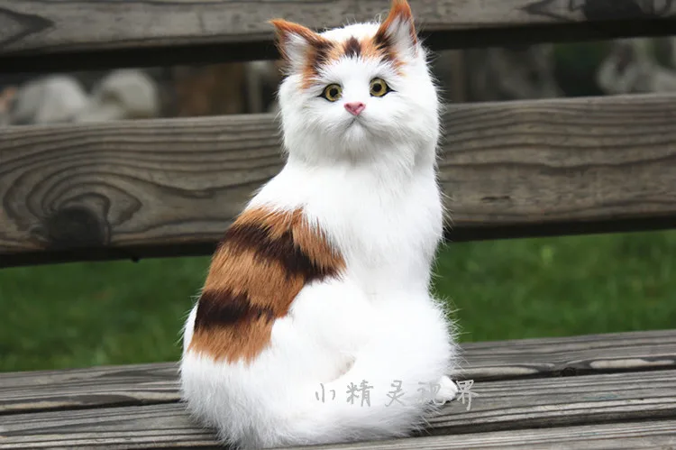

simulation animal toy 22x14x10cm squatting cat model man-made handicraft decoration,baby toy, gift d429