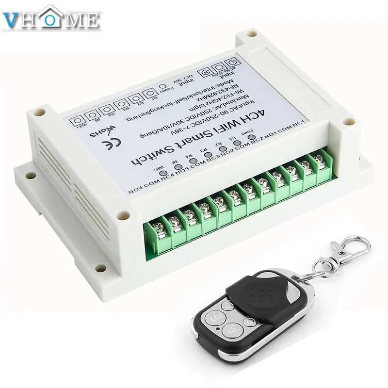 Ewelink 4CH умный Wifi переключатель домашний 433 МГц RF Wifi светильник 4 банды 3 режима работы инчинг Блокировка с Alexa - Цвет: set A