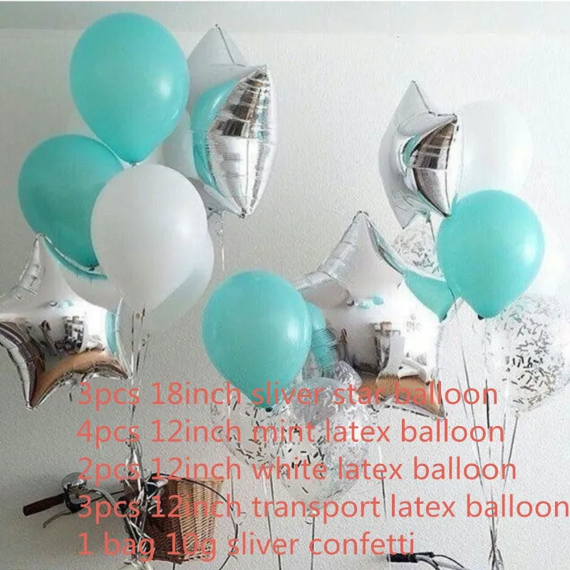 mix star green Лес зеленых воздушных шаров 12 шт 12 дюймов 3,2 г воздушный шар из гранулированного латекса металлик Зеленый мята надувные шары украшения для свадьбы и дня рождения - Цвет: mix star green