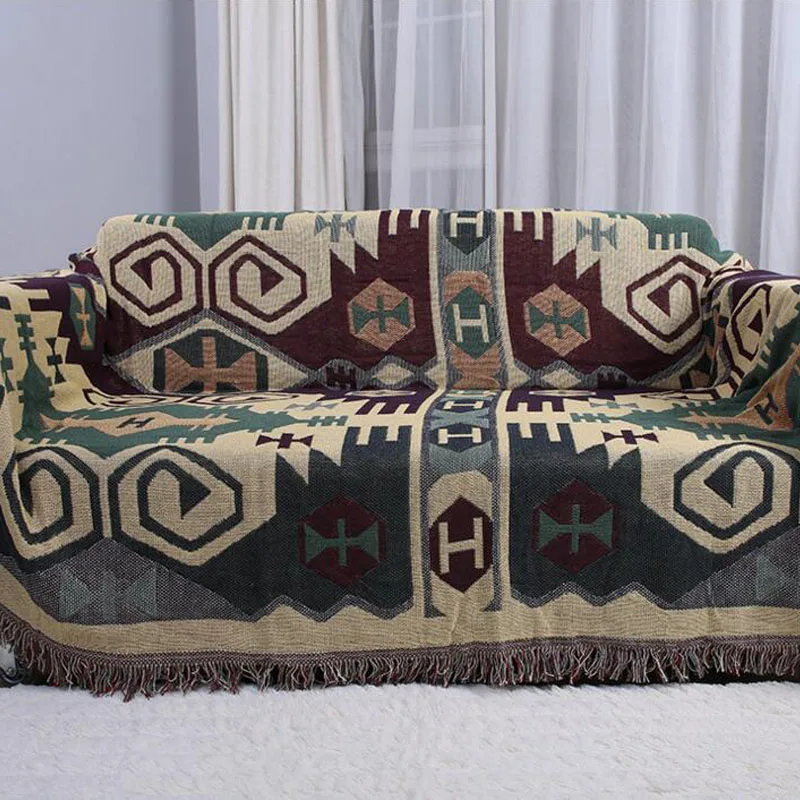 Ретро геометрический вязаный диван полотенце покрывало одеяло для гостиной