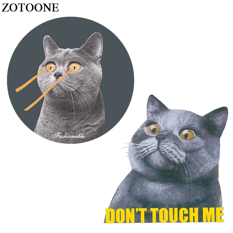 ZOTOONE забавная нашивка в виде кошки наклеиваемая утюгом для одежды искусственный