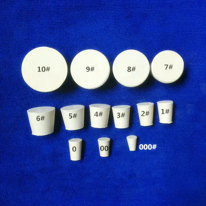 20 шт./лот 000#-4# резиновая пробка, erlenmeyer колба пробка бутылки, пробки