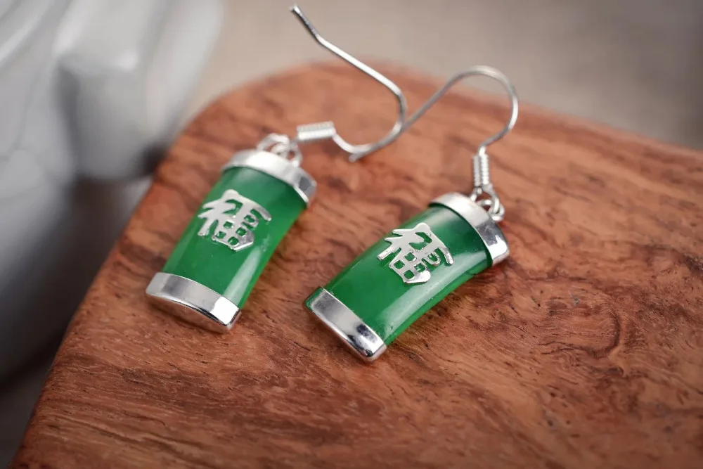 Серьги из натурального зеленого авантюрина AAA&gt Бесплатная доставка | Украшения и