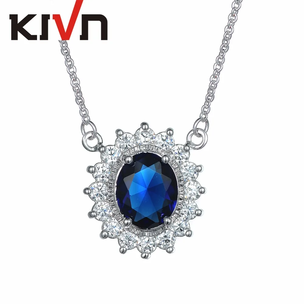 Модные ювелирные изделия KIVN королевский синий кубический цирконий женские для