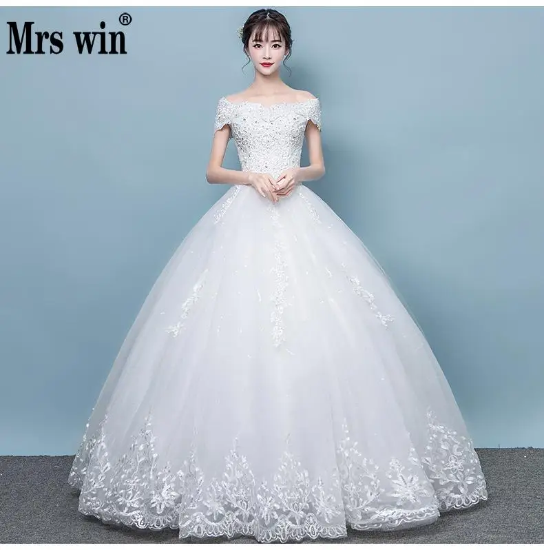 Vestido De Novias/Новинка 2019 года классическое бальное платье с вышивкой и вырезом