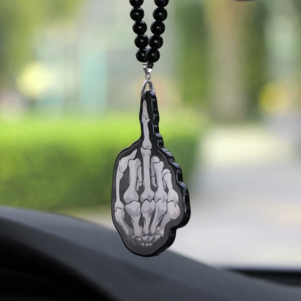 Car Pendant - Acrylic Skeleton Hand Bones JDM Rear View Mirror Charms Ornaments - Mirror Trim Hanging Suspension Gift Accessories image 5