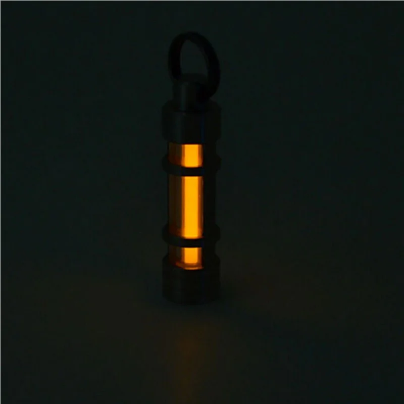 Automatic Light 25 years Titanium Tritium Alloy Keychain Key Ring Fluorescent Tube Lifesaving Emergency Alloy Lights 500UL