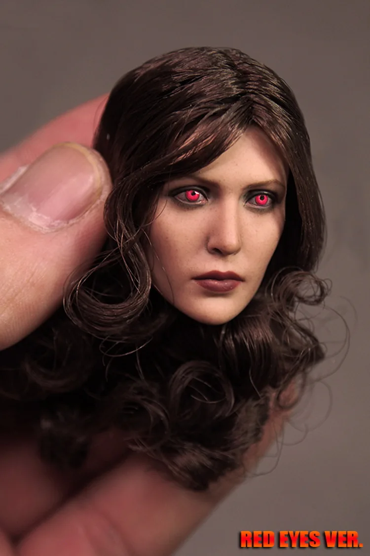 Custom 1/6 Scale красные глаза елизания Олсена Скарлет Голова ведьмы лепка для 12