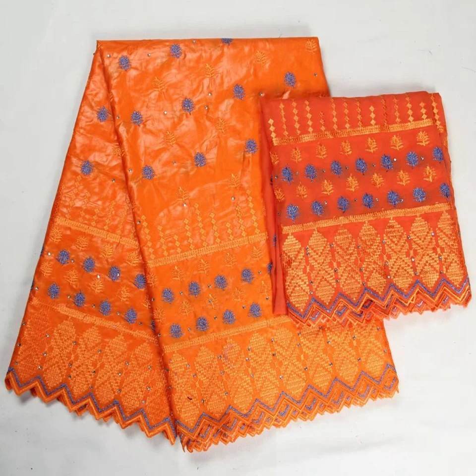 Набор 5 ярдов африканские бассейна кружева с 2 французский чистая кружево Riche