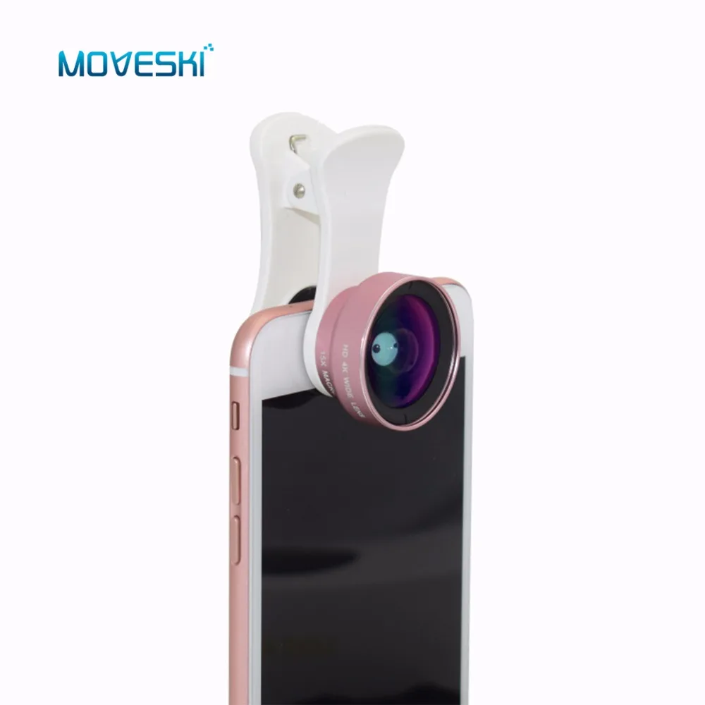 Moveski HL016 сотового телефона набор объектива 2-в-1 Широкий формат 4 K HD макрообъектив