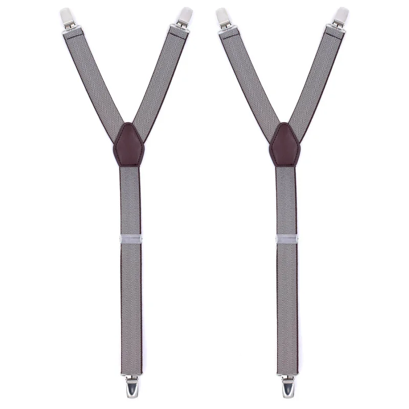 Мужская рубашка подвязка против морщин 2.5cmY коричневый W type жаккард новый тренд