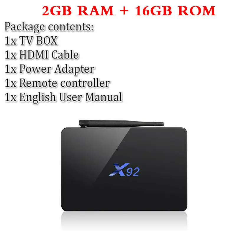 2G/3g 16 Гб/32 ГБ Смарт ТВ приставка X92 Amlogic S912 Android 7,1 ТВ приставка 4K медиаплеер OctaCore KD плеер 5G Wifi X92 приставка - Цвет: 2G16G