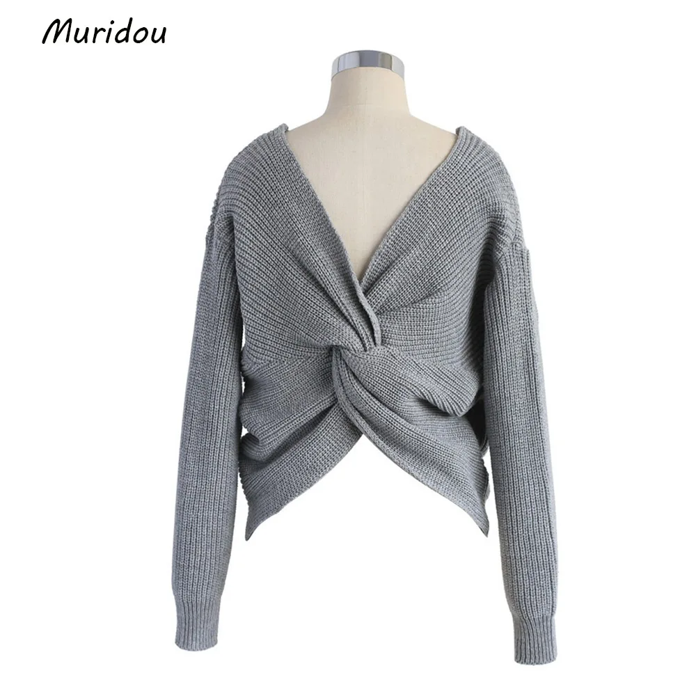 Muridou autumn knitted sweater women pullover Batwing Sleeve winter Autumn pull female knit jumper top 2017 | Женская одежда
