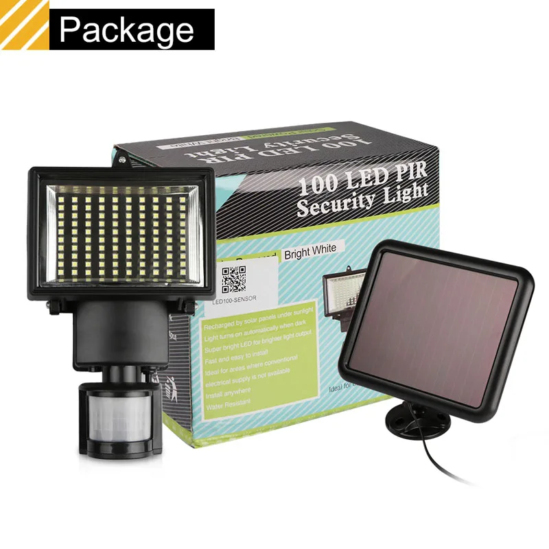 50W 100-LED Modern Solar Garden Lamp with Motion Sensor Waterproof Sensitivity for Outdoor Lighting Doorway Hunting Security Use | Освещение
