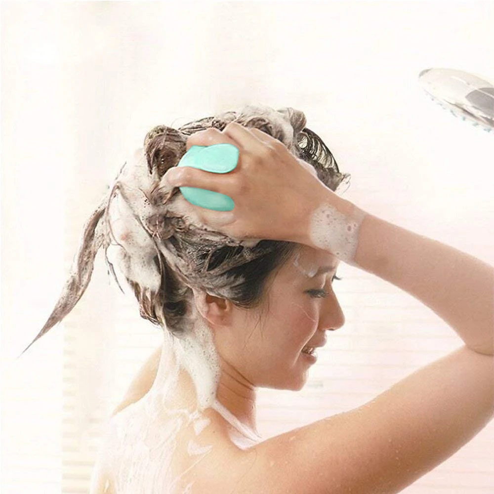 Новый силиконовый шампунь кисть для головы душа мытья тела массажер волос - Фото №1