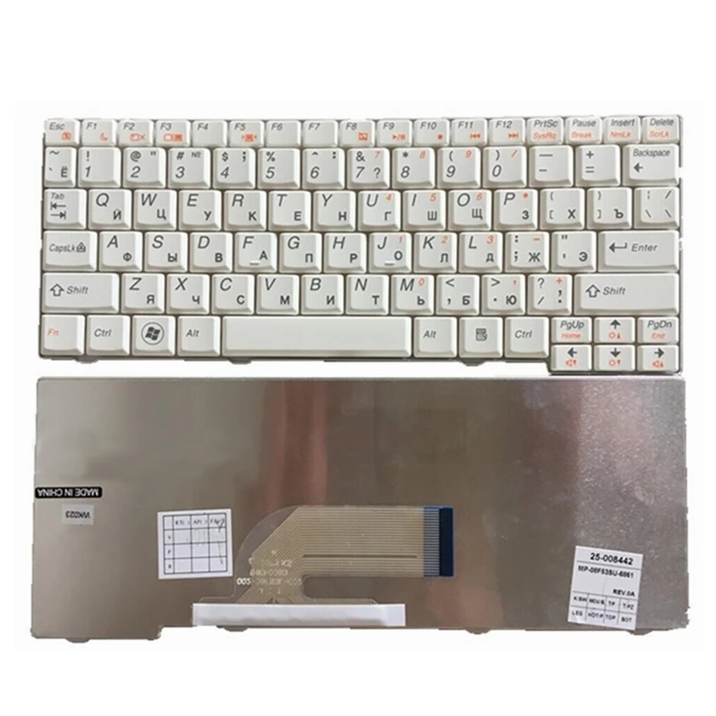 Клавиатура YALUZU для ноутбука Lenovo Русская клавиатура S11 20027 S10-2 RU черный белый цвет |