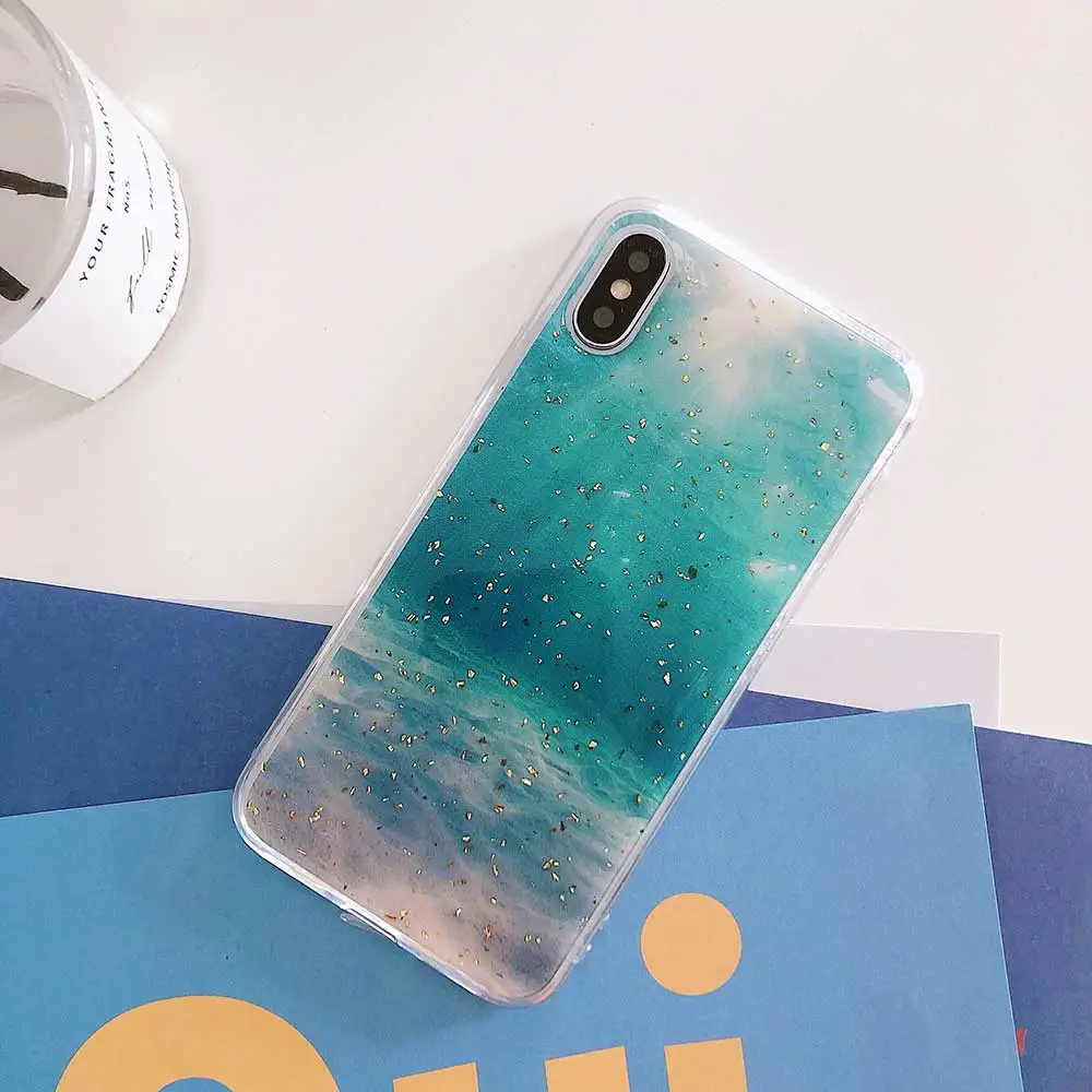 Чехол Boucho из цветной золотой фольги для iphone XS MAX XR X 6S 7 8 Plus модные чехлы с