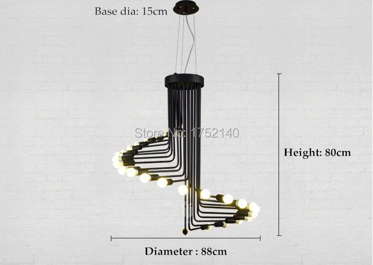 Спиральная люстра E14 винтажные подвесные лампы в американском ретро стиле кантри