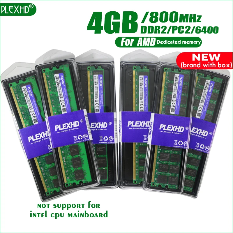 Новый PLEXHD 4 ГБ DDR2 PC2 6400 800 МГц 4G для настольных ПК DIMM оперативная память 240 контакты