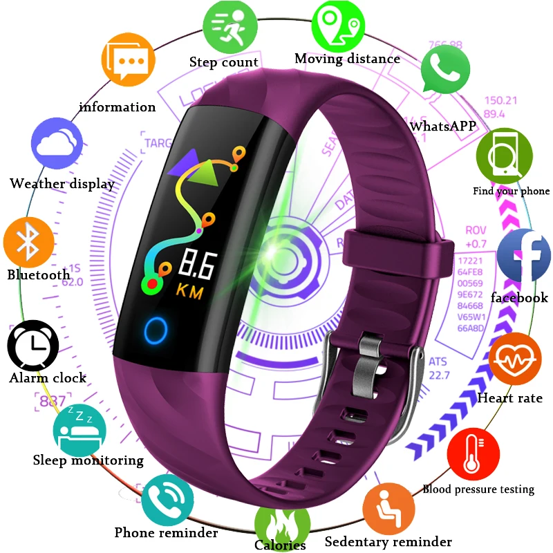 BANGWEI 2018 Новый Smart Для женщин часы Фитнес мониторинга сердечного ритма Спорт Watch IP68 глубина Водонепроницаемый