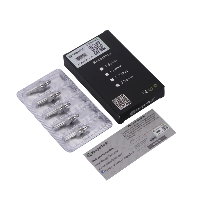 5 шт./лот оригинальный Kanger Катушки блок 1.5ohm/1.8ohm/2.2ohm/2.5ohm подходит для EVOD мини