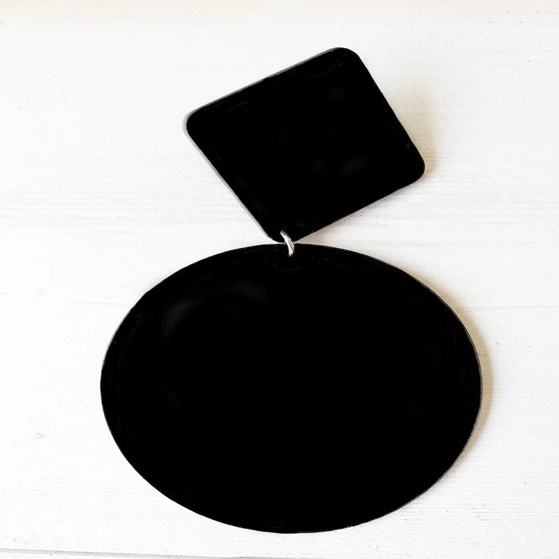 Dongmu женская черная круглая квадратная Геометрическая подвеска акриловая