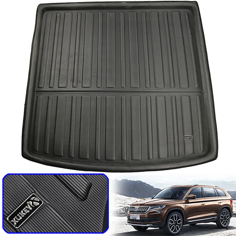 Специальный задний коврик для багажника Skoda Kodiaq 5 и 7 мест груза поднос багажа