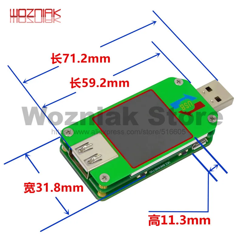 Возняк UM24 UM24C для приложения USB 2 0 ЖК дисплей Вольтметр Амперметр измеритель