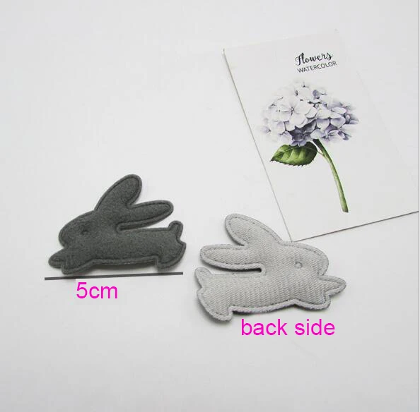 6 шт./лот мягкие фетровые пушистые аппликации в форме кролика нашивки для одежды