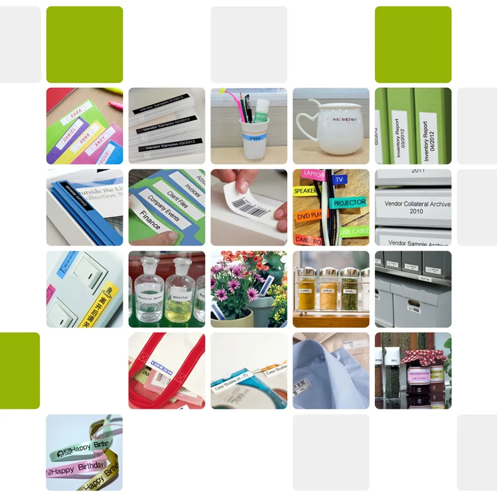 Горячая продажа 24 мм черный на белом совместимый многоразовый картридж с