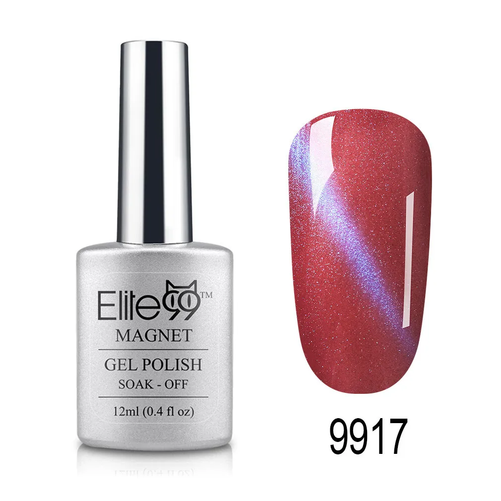 9917 Elite99 12ml Cat Eye Gel Nail Polish Soak Off Magnetic UV Gel Varnish Nail Art Manicure Gel Semi Permanent 3D Effect Gel Lacquer - Цвет: 9917