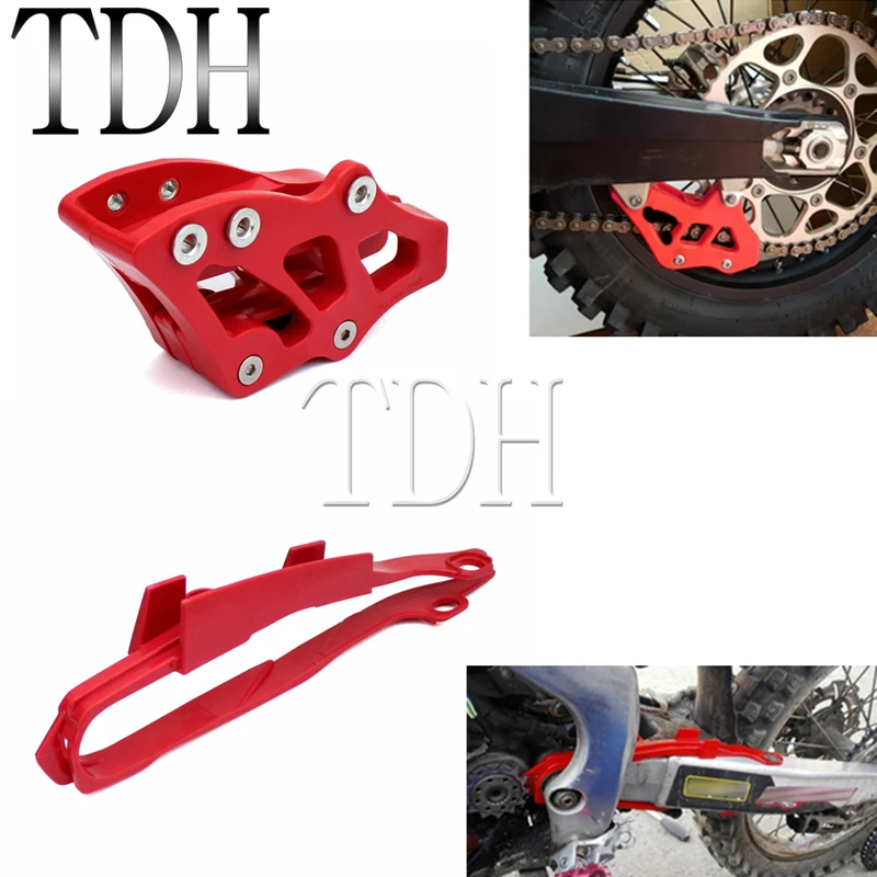 

Motocross Dirt Bike Red Swingarm Chain Guide Guard With Chain Slider Guard Protector For Honda CR CRF 125 250 450 R X 2000-2007