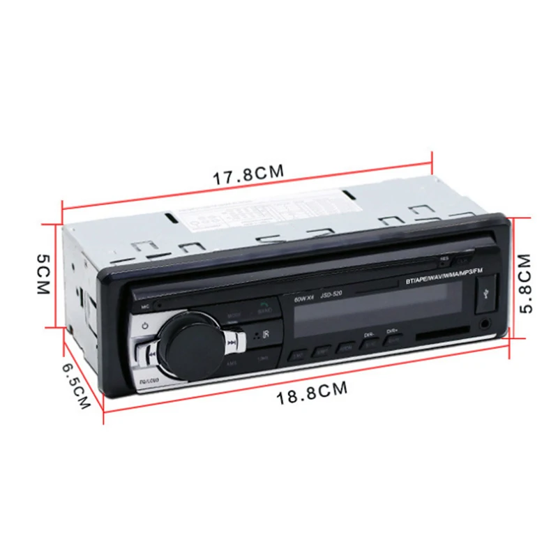 12 V автомобильный радиоприемник 1 Din стерео MP3 плеер Bluetooth набор свободные руки