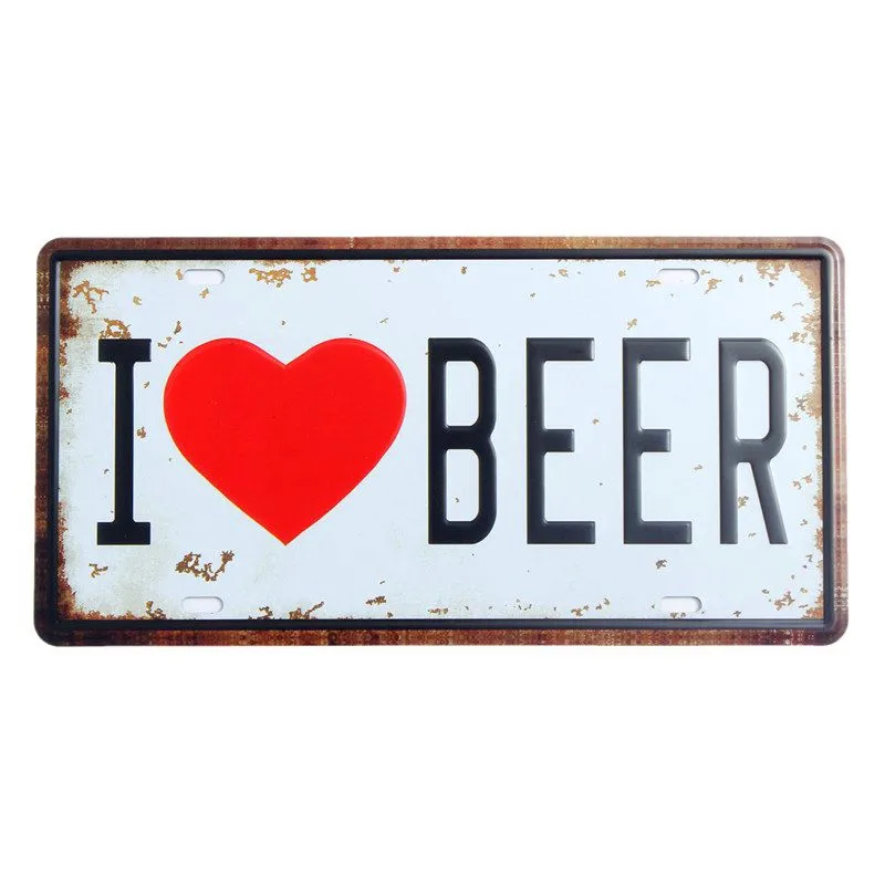 I Love Beer винтажные металлические декоративные номерные знаки для автомобильного