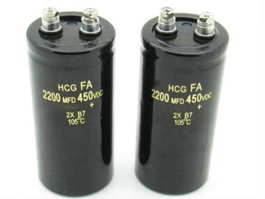 2 шт./лот конденсатор с алюминиевой крышкой, 450V 2200 мкФ 450V 50*105 мм 105C 450VDC 2200MFD 450VDC 2 шт./лот Новинка
