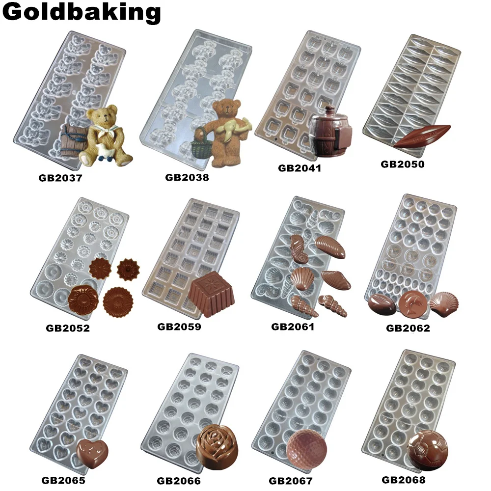 Goldbaking форма для шоколада в форме роз поликарбонатная DIY Форма футбольного конфет