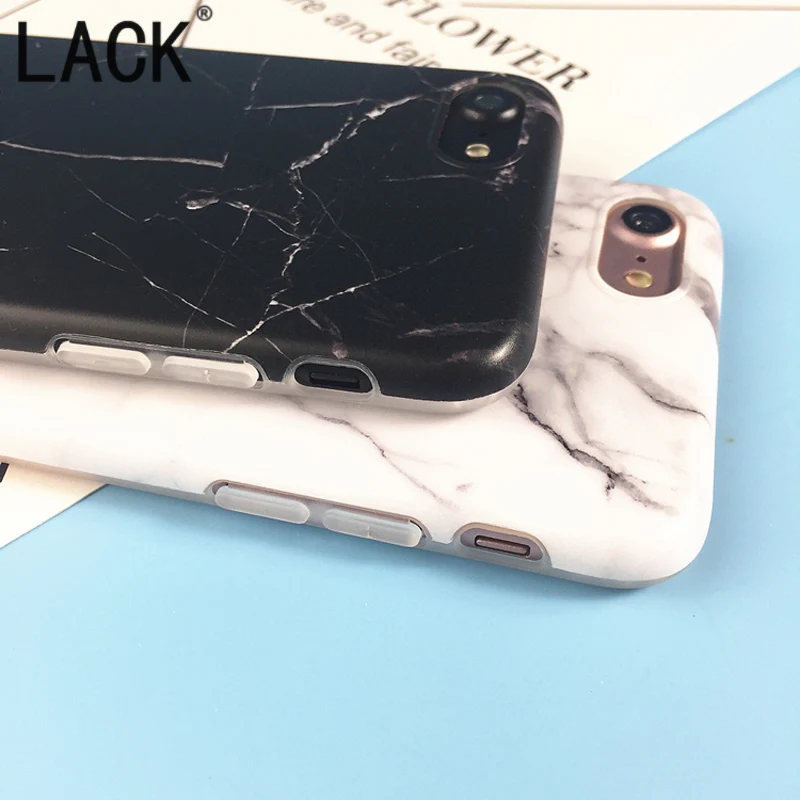 Отсутствие Роскошные IMD Мрамор чехол для iPhone 7 Чехол Мода черный белый цвет камень