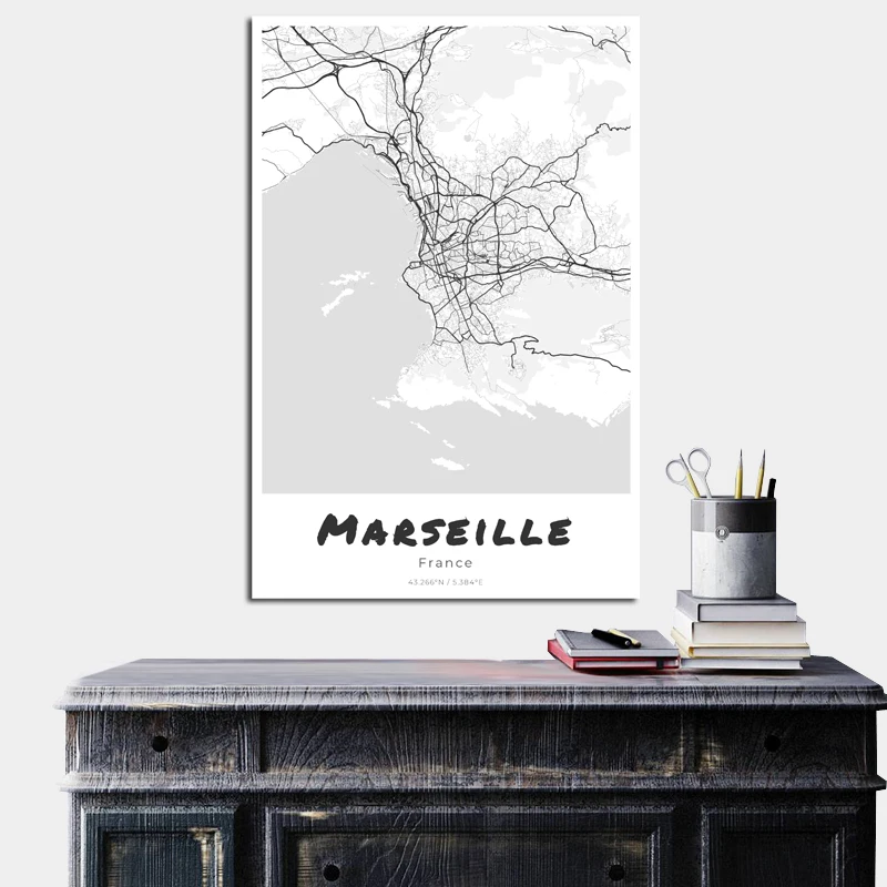 Марсель печать холст живопись скандинавский плакат Большой настенная