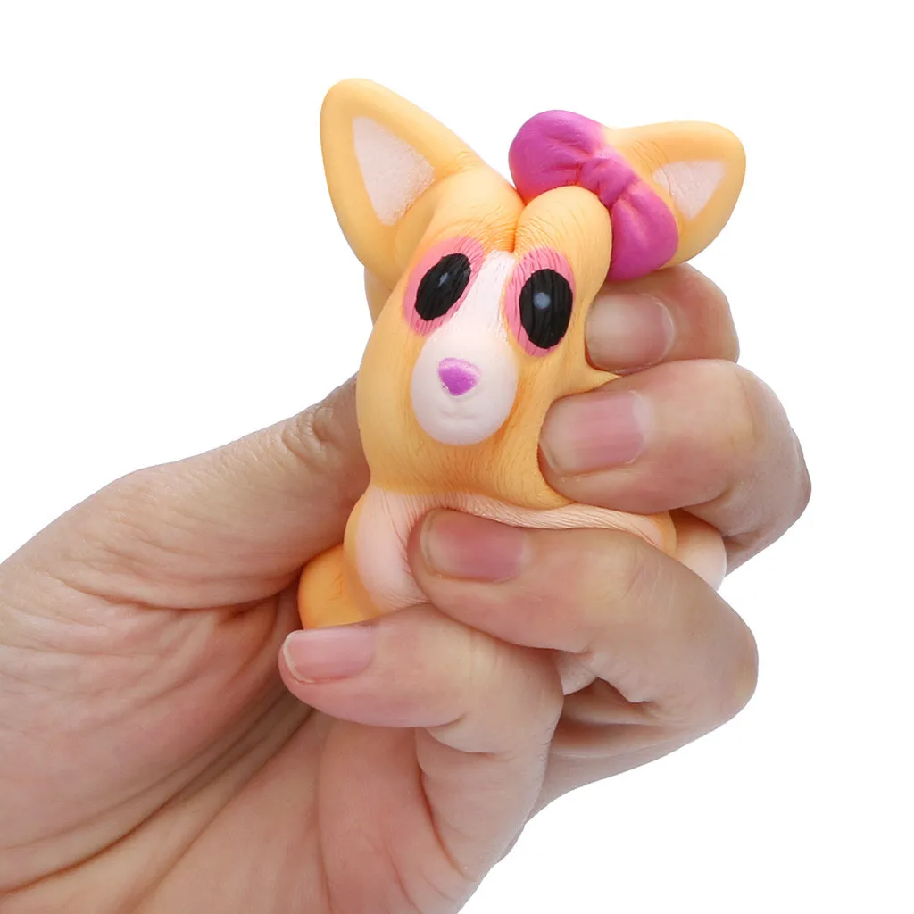Эластичный экологически чистый ПУ кошачий антистресс Kawaii белый крем