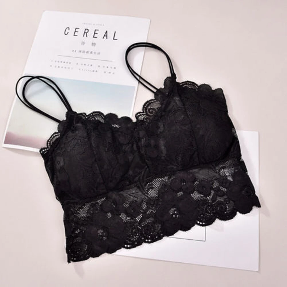 Летние сексуальные цветочные кружева кружево Bralette Дамы Полые ремень модные безрукавки бретели размеры
