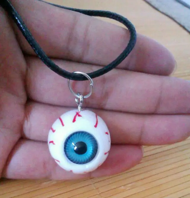 Harajuku Bloodshot подвеска с шариком в виде глаза ожерелье подарки на Хэллоуин зеленый