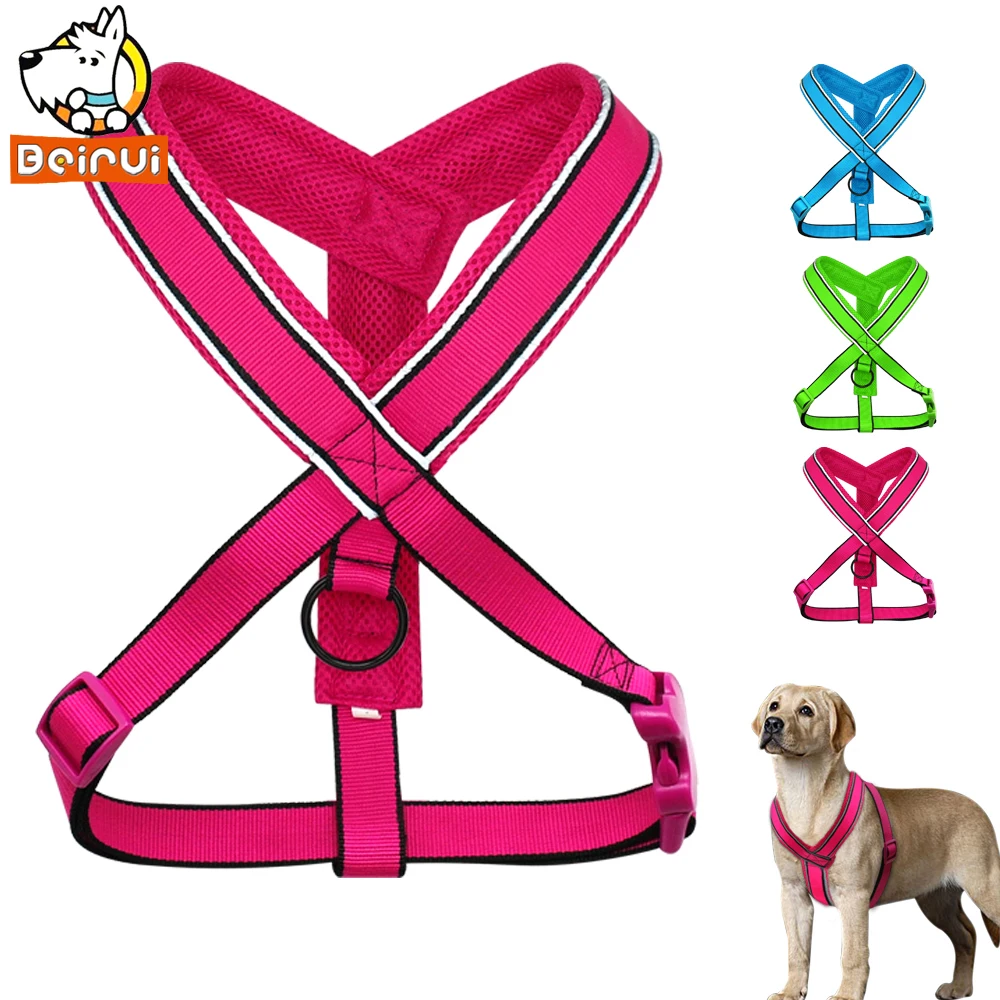 Прочная Светоотражающая шлейка для собак воздухопроницаемая нейлоновая