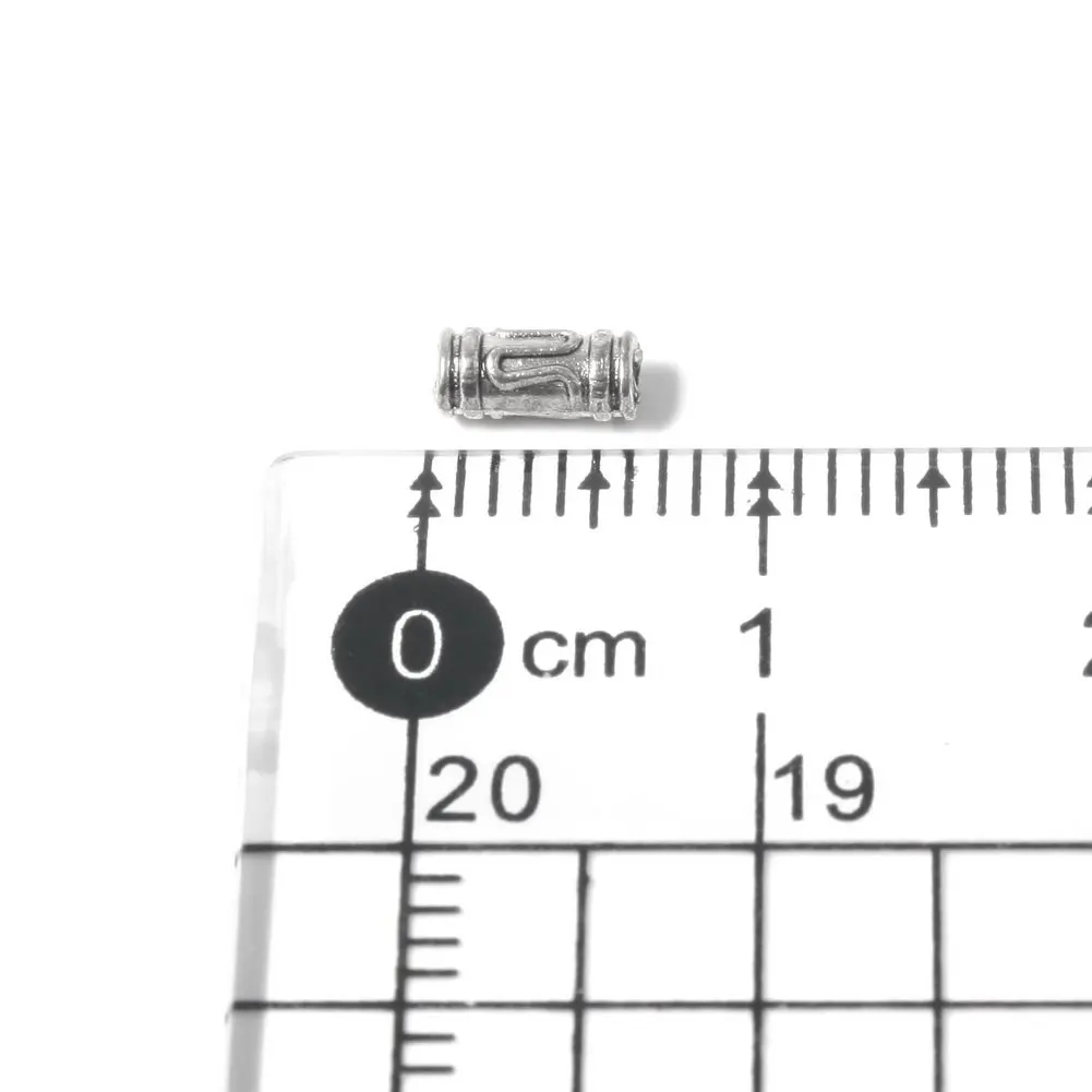 

50pcs Silver Cute Cylinder Spacer Metal Beads for Jewelry Making